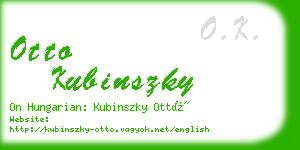 otto kubinszky business card